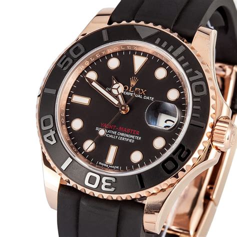 rolex yachtmaster rose gold rubber replica|rolex yacht master gold price.